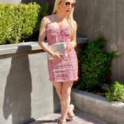designer clothes less Eve Dawes pink tweed dress