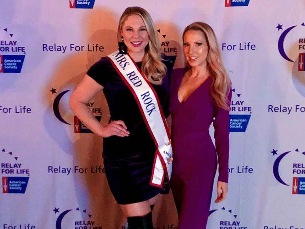 2 women Relay for Life red carpet