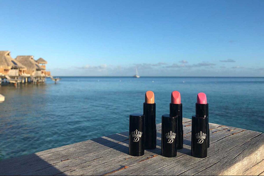 nude pink fuschia custom lipsticks Dawes Cosmetics