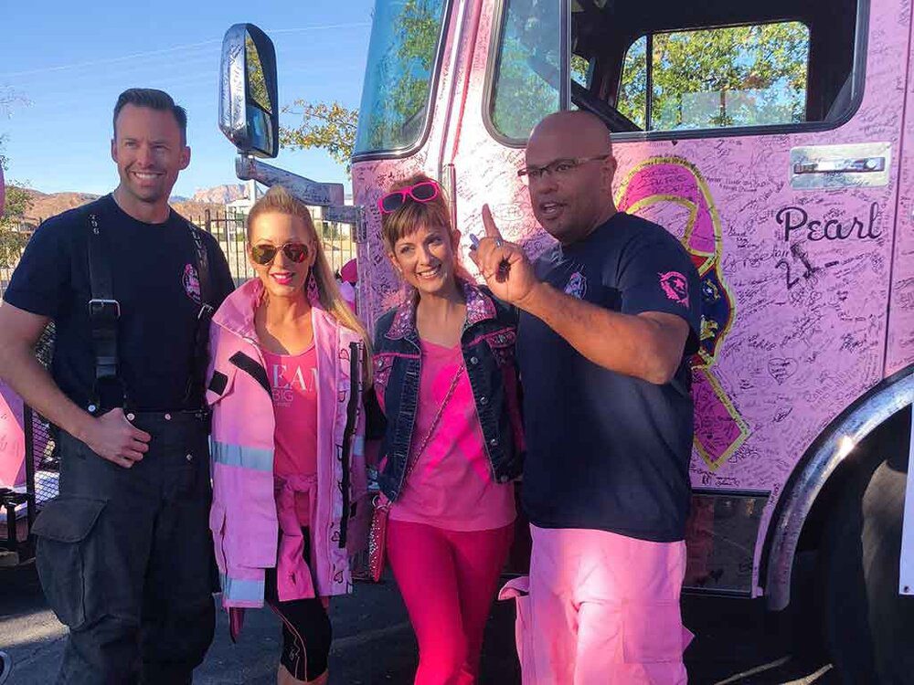 firefighters and pageant queens breast cancer walk
