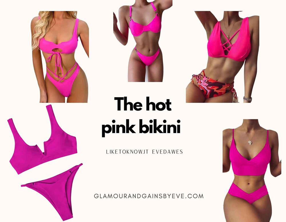 Too hot to handle Chloe Veitch 5 hot pink bikinis
