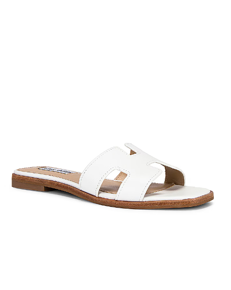 best gifts for her under $500 white leather slide sandals