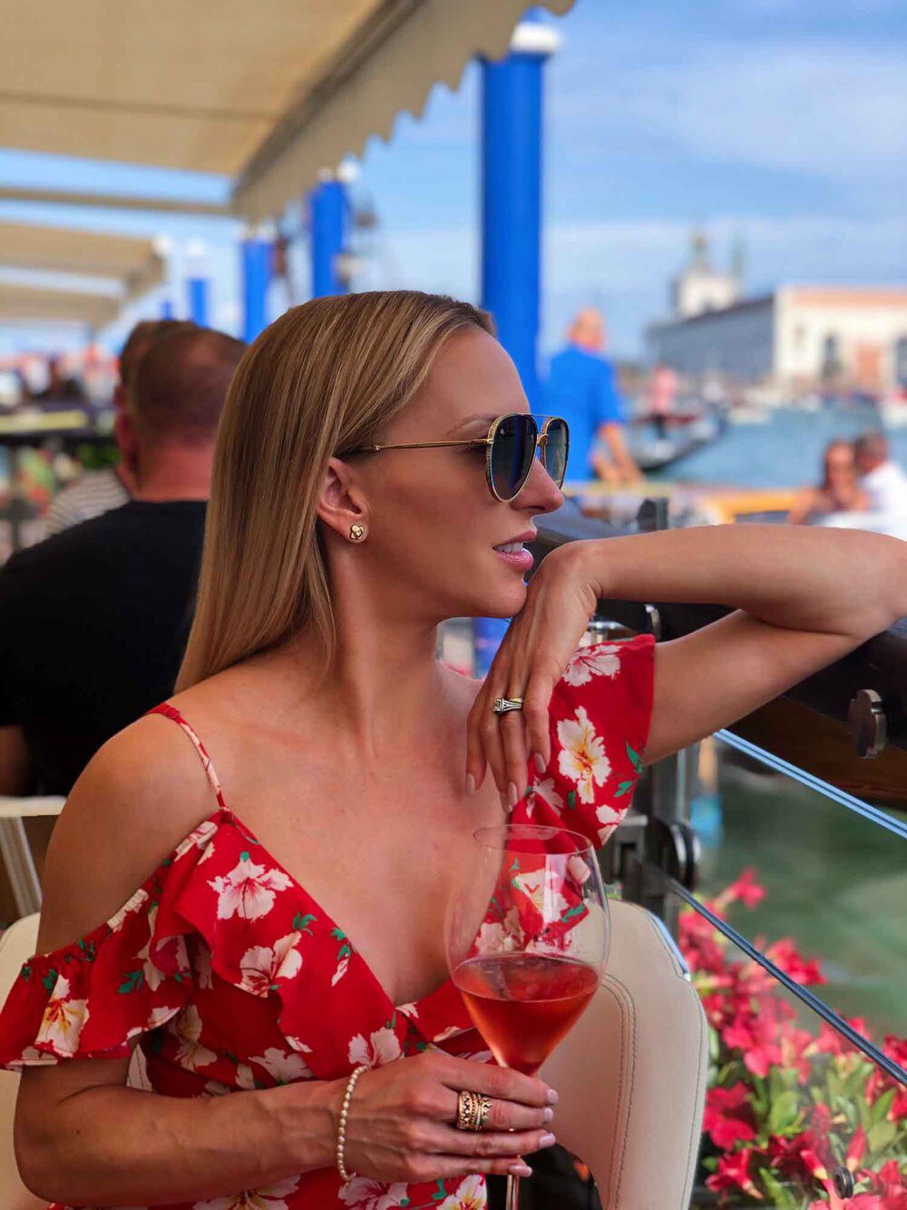 Gritti palace Venice drinks canal fashion blogger Eve Dawes
