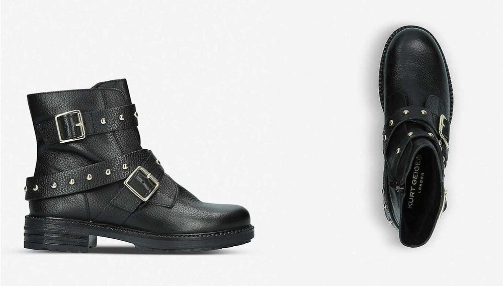 Kurt Geiger Stinger Studded black leather boots luxury fashion 2022