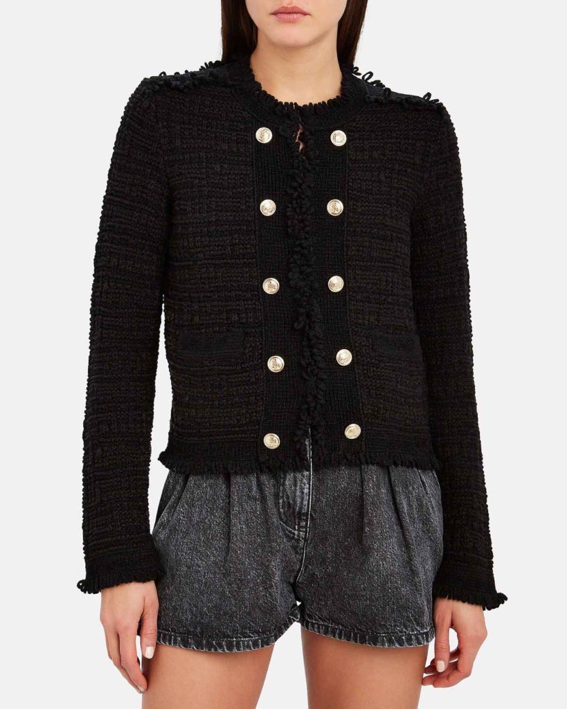 Intermix Lila black cropped knit jacket Intermixonline sale