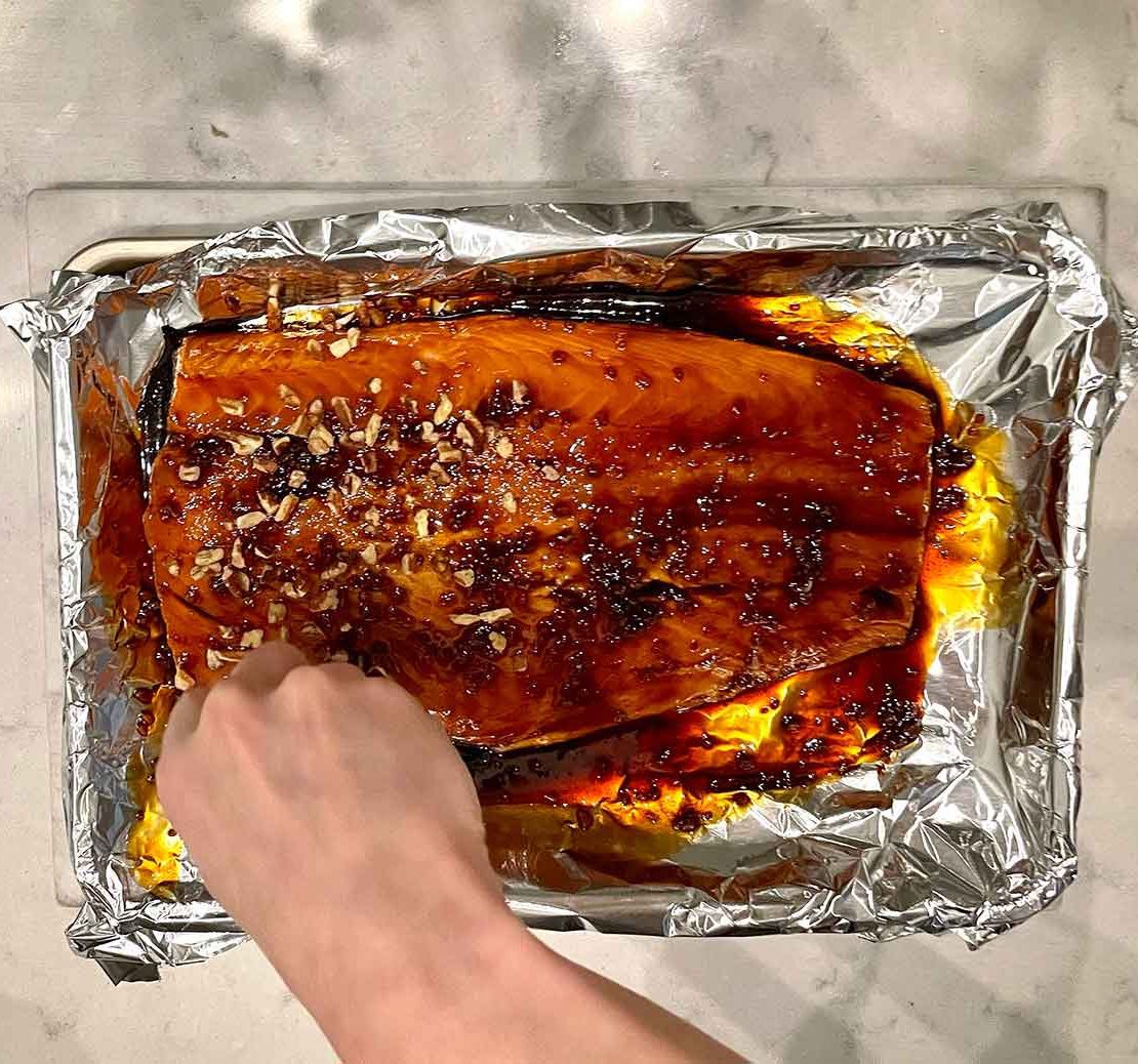 pecan crusted glazed oven baked salmon recipe
