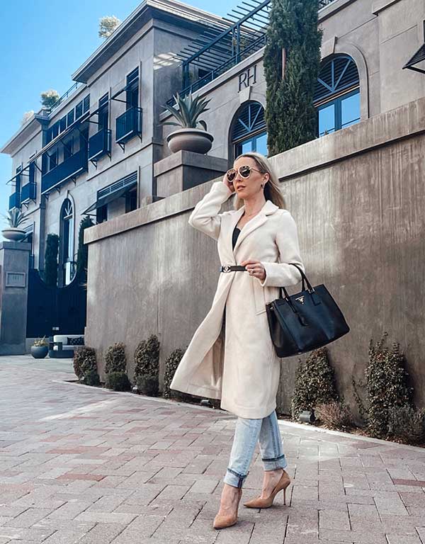 Beige M Marka Long coat WOMEN FASHION Coats Cloth discount 47% 
