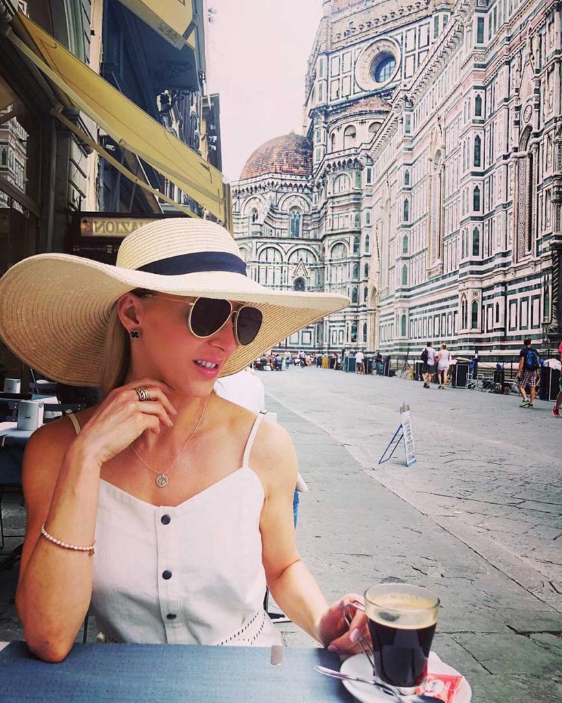 Shop LTK app best seller wide brimmed sun hat glamour gains fashion blogger coffee Italy 