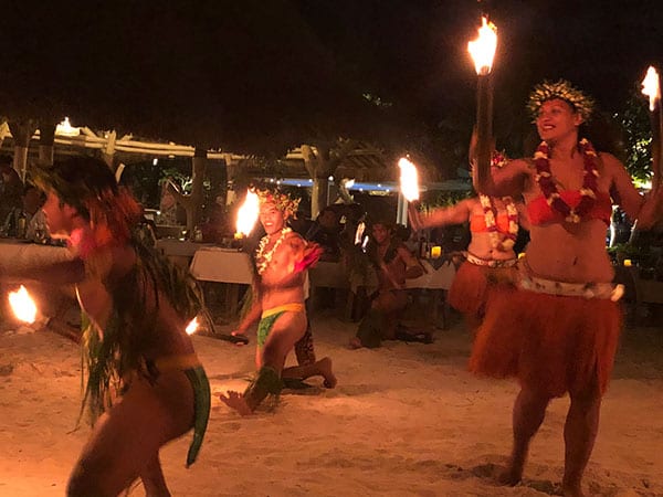 Conrad Bora Bora Polynesian night fire dancers beach
