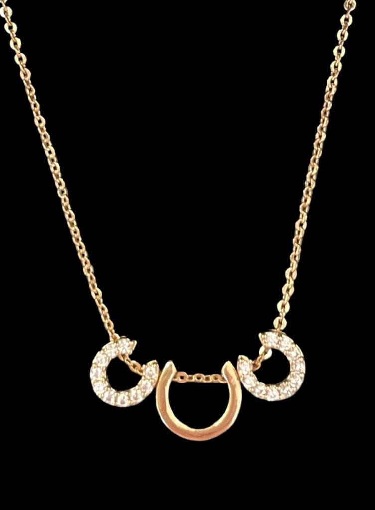 Carrie Bradshaw gold diamond horseshoe necklace