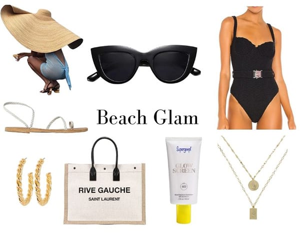 Beach glam vacation essentials summer fashion 2021