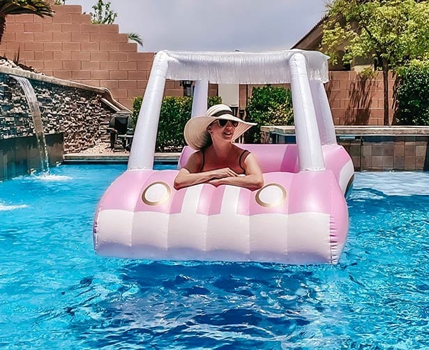 Funboy golf cart pool float barbie pink white pool