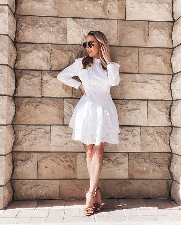 Rent the runway dress fashion blogger white long sleeve