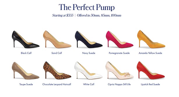 Sarah Flint heels Perfect Pump colors