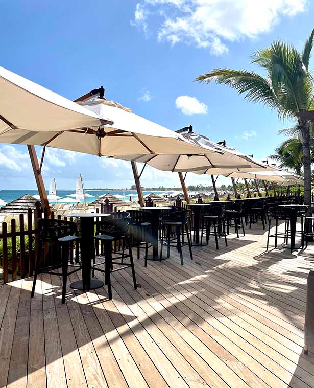 deck restaurant ocean front dining turks caicos