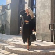 gold chanel chain belt black outfit fashion blogger Glamour Gains