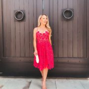 valentines day dress 2023 red lace fashion blogger Glamour Gains