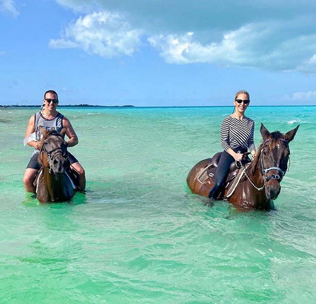 turks and caicos excursions horseback riding water couple