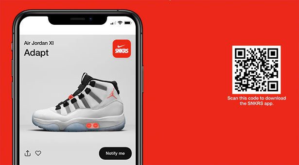 Nike snkrs app QR code download find perfect pair sneakers