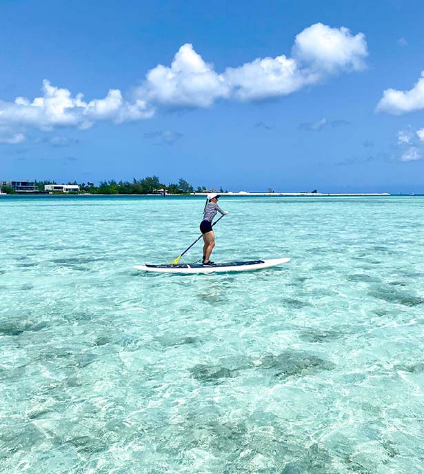 things do Providenciales paddleboard Eve Dawes water
