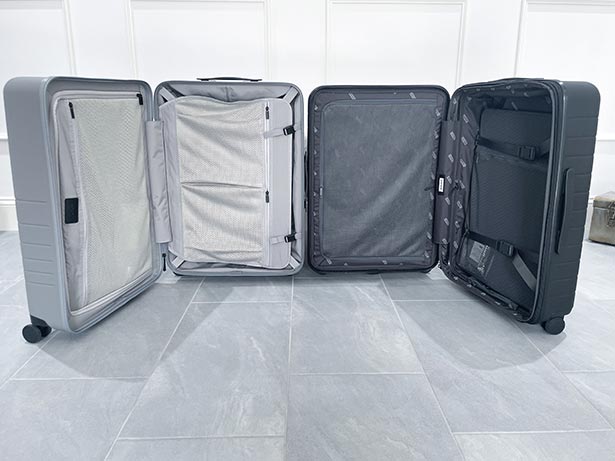 Inside comparison Away luggage Monos cases medium checked luggage