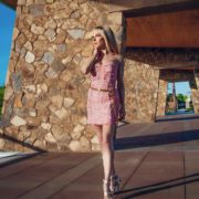 chanel belt womens chain pink tweed dress chanel 2022