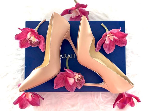 designer leather pumps nude stiletto heel Sarah Flint