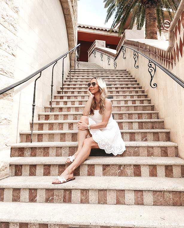 sarah flint shoes Mirjana sandals white glamour gains stairs