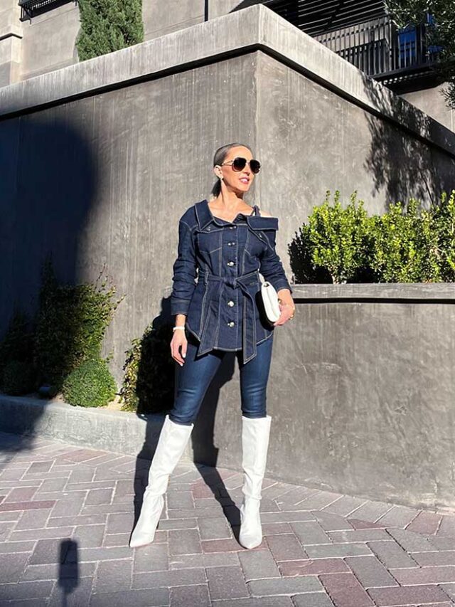 double denim on denim outfit trend