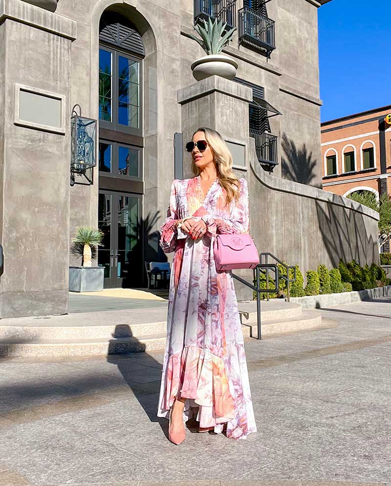 Dior slingback pumps pink ribbon fashion blogger Eve Dawes Vegas