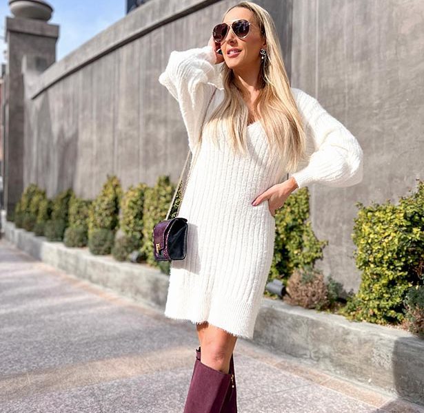 1sansome review white sweater dress fashion blogger Eve Dawes