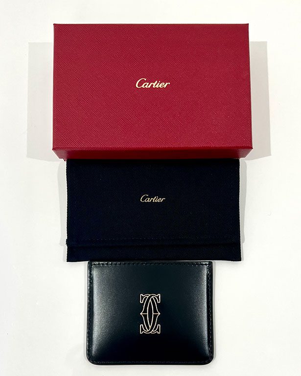 Christmas wish list Cartier Double C de Cartier leather card holder black