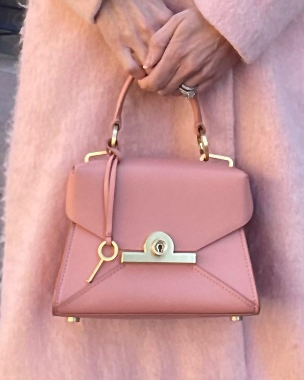 top handle bag pink gold hardware