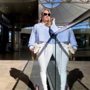 periwinkle blue very peri pantone color of year 2022 sweater fashion blogger Eve Dawes