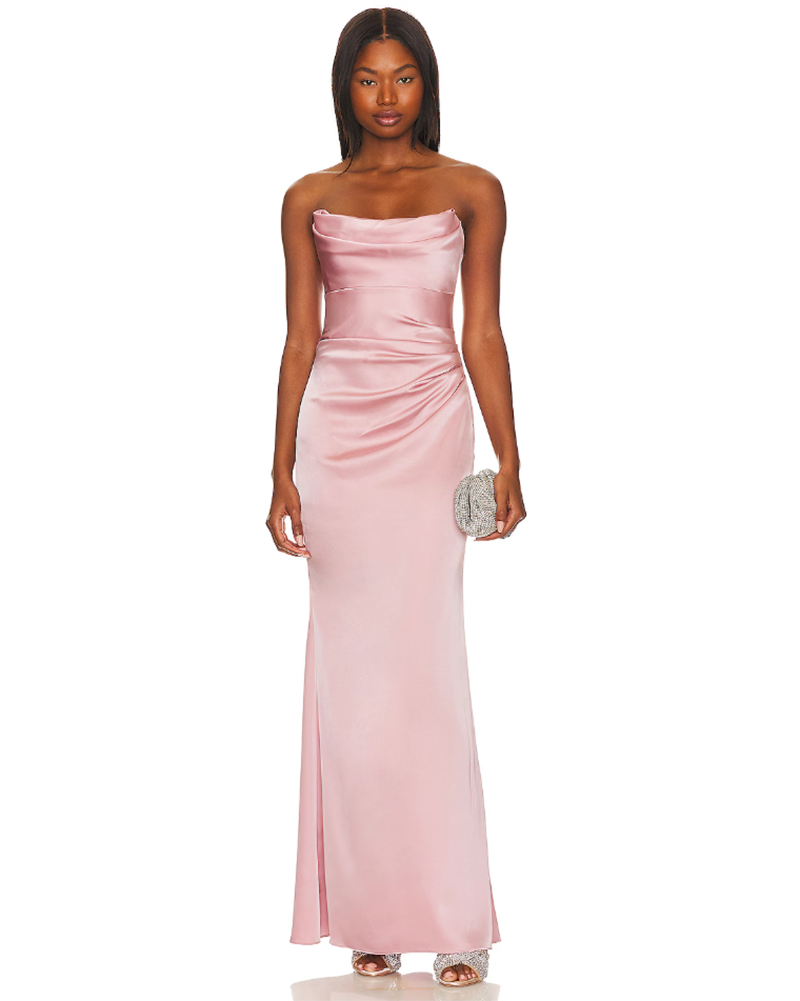 prom dress 2025 pink strapless gown