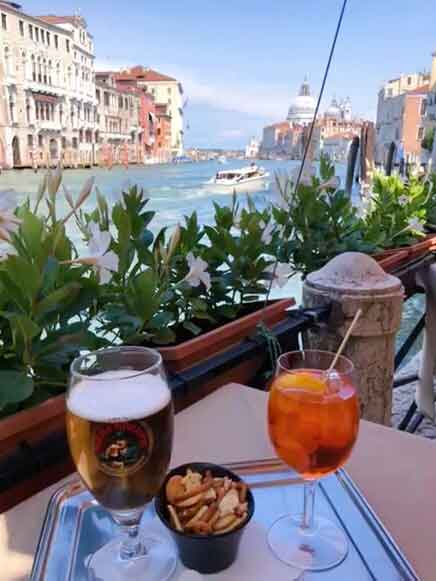 grand canal bar view aperol spritz