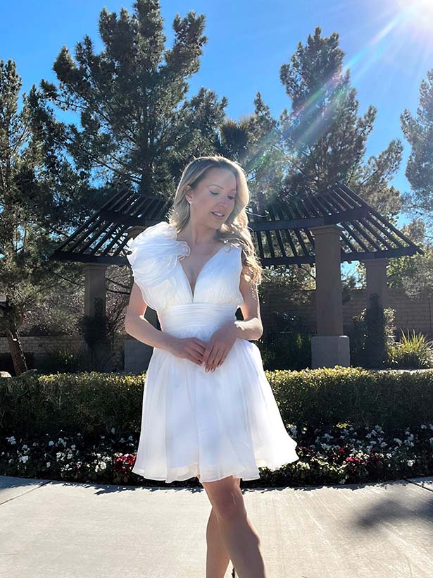 white summer dresses for women 2022 Mac Duggal mini skater
