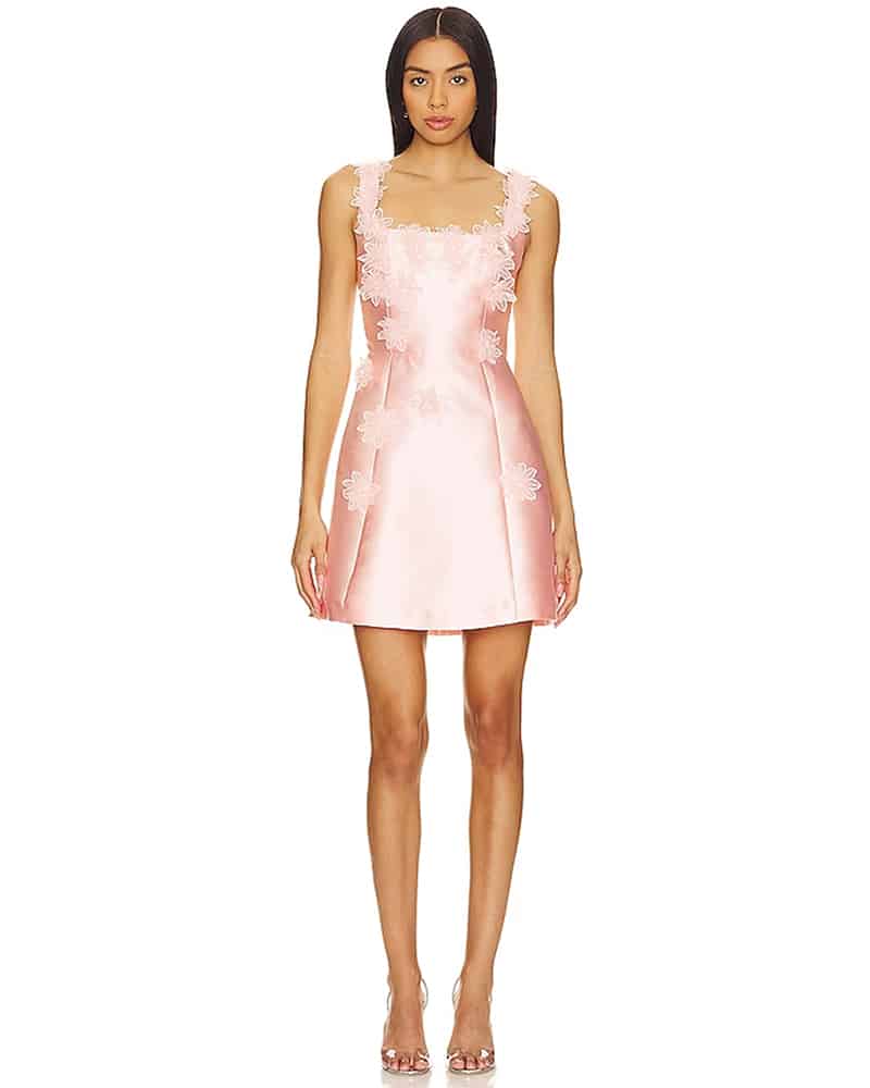 best summer wedding guest dress pink satin mini