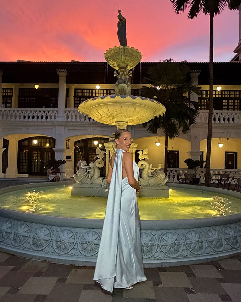 summer wedding guest dress blue satin gown