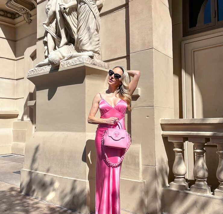 best summer wedding guest dresses fashion blogger Glamour Gains pink maxi