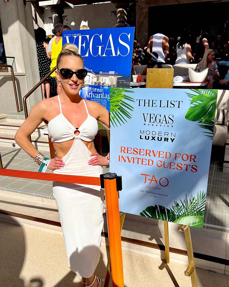 Tao beach grand opening pool party Eve Dawes Glamour Gains Vegas magazine