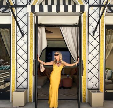 Bardot dress yellow Venetian Las Vegas pool review tour