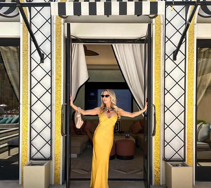 Bardot dress yellow Venetian Las Vegas pool review tour