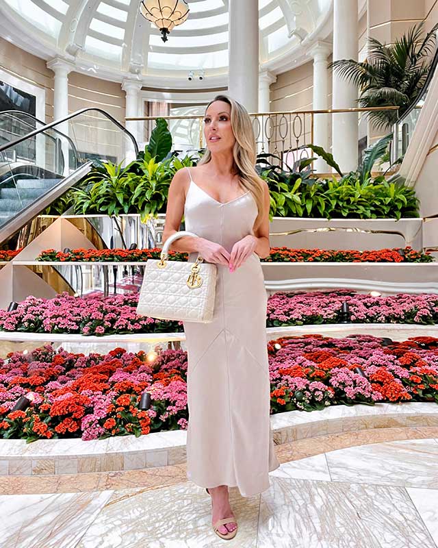 white summer maxi dress satin slip glamour gains fashion blogger