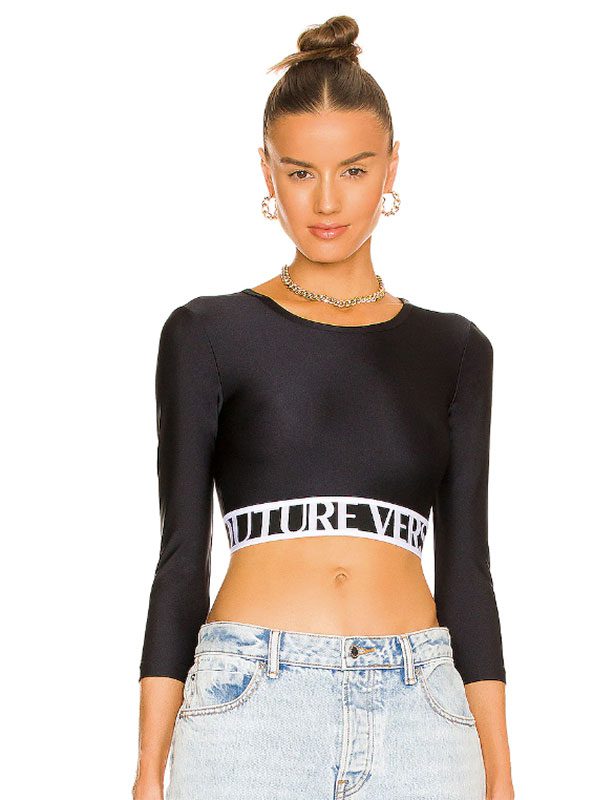 Versace Jeans Couture top black cropped