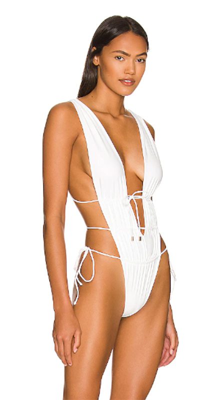 sexy white swimsuit strings