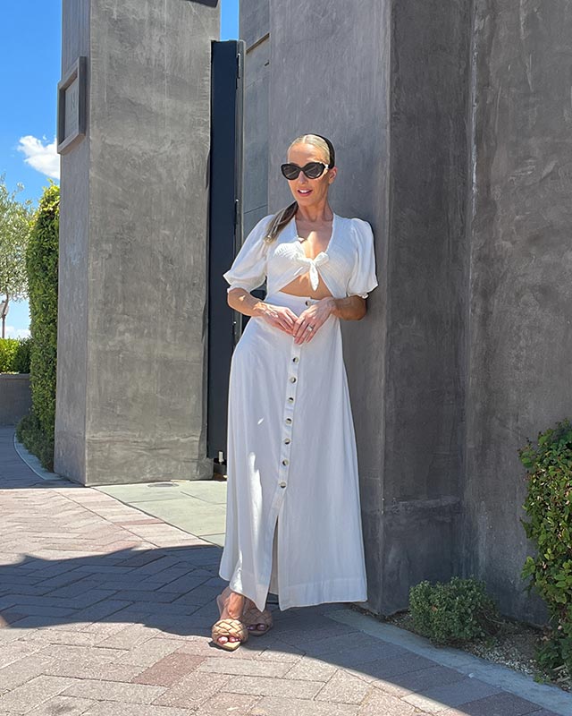 white beach dress maxi cut out fashion blogger eve dawes