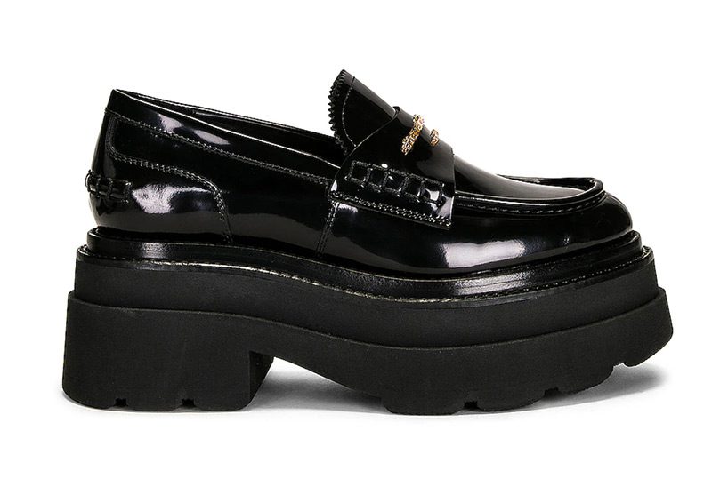 best loafers for women black patent platform alexander wang revolve