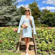 tweed mini dress matching blazer fashion blogger style