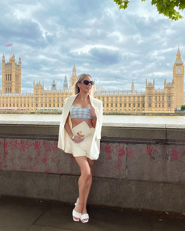 casual london fashion shorts oversized blazer set